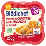 BLEDINA - Bledichef - Mitonné de carottes, petits macaroni et boeuf - 250G thumbnail 1