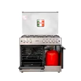 Cuisinière ASTECH CK90ART 5 feux gaz full option inox gold thumbnail 1