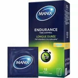 Manix Endurance  - Boîte de 12 Préservatifs pour Homme - Largeur Nominale 53 mm thumbnail 1