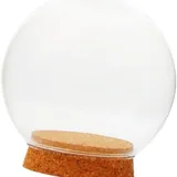 Cloche en Verre Globe Dôme Terrarium Conteneur Décor avec Base en Bois - Clair, 15cm thumbnail 1