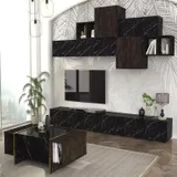 Table Téléviseur Ens Tromen TV Unit Rabab Marble 2.60M Noir T729+B805 thumbnail 1