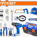 Mallette d'Outils Complète 77 Pièces avec Perceuse Sans Fil 12V - WDT1B77 thumbnail 3