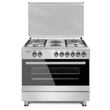 Cuisiniere Hisense 6 feux 90X60 4 feux à Gaz 2 feux Electrique + Four Electrique Gris HF942GEES thumbnail 1