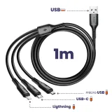 wiwu starlink USB-A to Micro+USB+iP Cable thumbnail 3