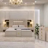 Chambre à Coucher Armoire 6 battants 7 pièces Beige Tuana thumbnail 1