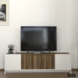 Table Téléviseur Bonnel Stand White Walnut T608 thumbnail 1