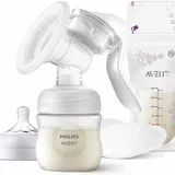 PHILIPS - Kit tire-lait manuel Simple avec biberon, coussinet d'allaitement & sachets de conservation thumbnail 1