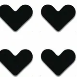 Bande de tapis,  antidérapant réutilisable lavable en PU  Noir/Coeur , 4 pièces thumbnail 1