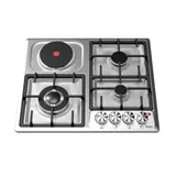 Plaque Haier Encastrable 4FEUX Mixte 3F A Gaz 1F Electrique Inox HOBF60FS thumbnail 1
