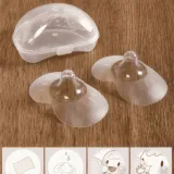 Lot de 2 Couvre-Seins en Silicone avec Boîte – Allaitement Anti-Douleur thumbnail 1