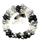 Kit guirlande ballons 147 pièces – Noir, argent et blanc pour fête & mariage thumbnail 1