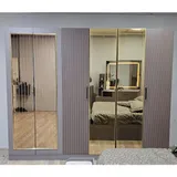 Chambre à Coucher Armoire 6 battants 6 pièces Gris Beige Blanc Pusat thumbnail 5