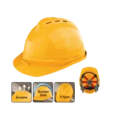 Casque de Chantier Jaune Ventilé avec Molette Ingco thumbnail 1