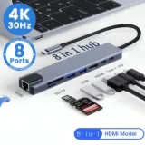 Convertisseur Type-C vers HDTV 8 en 1 R SCAR RS-TCHD8IN1 thumbnail 1