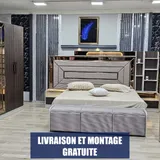 Chambre à Coucher Armoire 6 battants 6 pièces Marron Gris Anka thumbnail 1