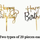40 pièces décoration de gâteau anniversaire Lettres Happy birthday thumbnail 1
