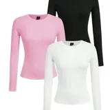 Lot de 3 T-Shirts Femme – Manches Longues, Basiques & Doux thumbnail 1
