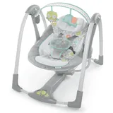 INGENUITY - Balançoire Bébé Swing 'n Go – Portable, Musicale, Gris Hugs & Hoots thumbnail 1