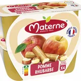 Materne – Compote Pomme/Rhubarbe Allégée en Sucres - 4 x 100 g thumbnail 1