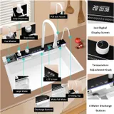 Evier de cuisine 8046W en acier inoxydable 304-coloris blanc thumbnail 4