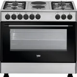Cuisinière 6 Feux dont 4 Gaz et 2 Plaques chauffantes Beko GE12121DX thumbnail 1