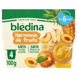 BLEDINA - Harmonie de fruits - lot de 4 x 100g - Dès 6 mois thumbnail 1