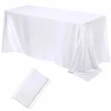Nappe en Satin de Couleur Unie, Élégante Couverture de Table Rectangulaire thumbnail 1