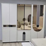 Chambre à Coucher Armoire 6 battants 6 pièces Blanc Diyana thumbnail 5