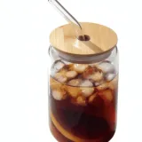 Verre Transparent avec Couvercle & Paille – Réutilisable, Style Smoothie - 400ml thumbnail 1