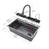Evier de cuisine 8046B en acier inoxydable 304-coloris noir thumbnail 4