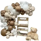 Ensemble de ballons de couleur café et beige, convient pour les décorations de fête, 123 pièces thumbnail 1