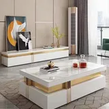 Table Téléviseur 200X40CM TV6316 + Table Basse 120X60 Blanc 6316 thumbnail 1