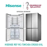 Refrigerateur Hisense Side BY Side 4 portes 500 litres Cross RC73WC4SA thumbnail 1