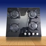 Plaque Technolux Encastrable 4FEUX 60X60 Verre Noir TCX6BH4GG thumbnail 1