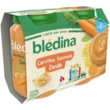BLEDINA - Pot Bébé Carottes Semoule Dinde, Dès 6 mois - 2x200g thumbnail 1