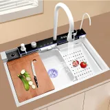 Evier de cuisine 8046W en acier inoxydable 304-coloris blanc thumbnail 3