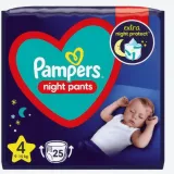 PAMPERS NIGHT PANTS - Lot de 25 couches pour bébé pour la nuit - taille 4, (9 kg-15 kg) thumbnail 1