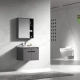 Meuble de salle de bain D-6550 en fibre de carbone avec miroir et éclairage LED thumbnail 1