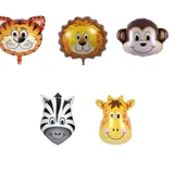Ballons en Feuille d'Aluminium Safari – Motif Girafe, Zèbre, Tigre, Lion, Singe thumbnail 1