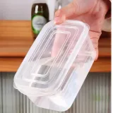 Lot de 10 boîtes de conservation alimentaire transparentes avec lignes de mesure - 700ML thumbnail 1