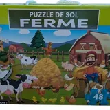 Puzzle sol ferme 48 pièces pour enfants grande scène colorée animaux et paysages champêtres thumbnail 1
