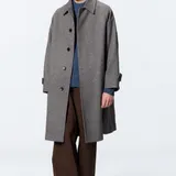manteau COZY MELTON Balmacaan Coat couleur marron/BLEU taille L thumbnail 1