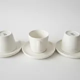 Service de Tasses et Sous-tasses Blanc – 12 Pièces thumbnail 1