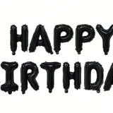 Ballons d'anniversaire en forme de lettre noire de 16 pouces thumbnail 1