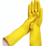 Gants de Nettoyage en Caoutchouc Jaune – 1 Paire Résistante thumbnail 1