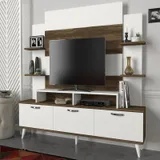 Table Téléviseur Tea 2 Cartons Walnut 1.80M Marron-blanc T927 thumbnail 1