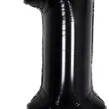 Ballon noir avec numéro pour fête , un chiffre thumbnail 1