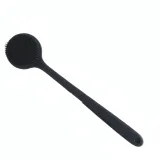 Brosse à Dos Longue Manche en Silicone Doux - Noir thumbnail 1