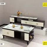 Table Televiseur Marron Beige 150X34 TV199 + Table Basse 120X60 199 thumbnail 1