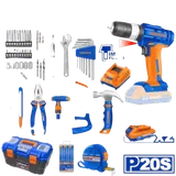 Mallette à Outils 119 Pcs avec Perceuse à Percussion 20V thumbnail 1